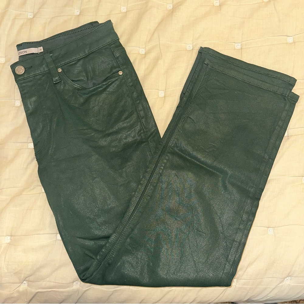 Hudson Coated Green Jeans with Split